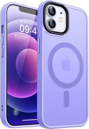 Vista 14 de CANSHN - Funda transparente compatible con iPhone 12/iPhone 12 Pro [Protección contra caídas de grado militar] No amarillea, funda protectora a