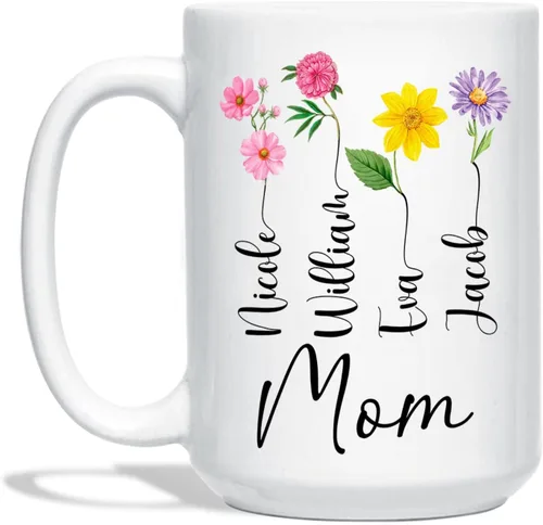 Vista 9 de Taza personalizada para mamá, taza de café personalizada con nombre, idea de regalo para mamá, regalo para mamá, taza para mamá, taza para mamá