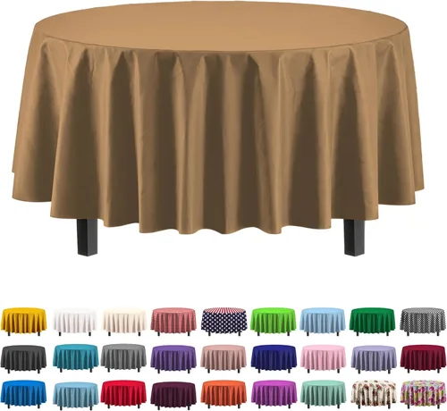 Vista 41 de Party Solids Paquete de 6 manteles de plástico prémium de 54 pulgadas x 108 pulgadas. Cubierta de mesa rectangular de plástico - Aqua
