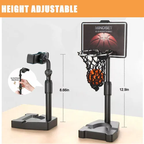 Vista 4 de GYSH - Mini aro de baloncesto de escritorio para oficina, pequeño juguete de baloncesto de mesa, juguetes de escritorio para oficina para adultos