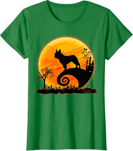 Vista 33 de Camiseta divertida de disfraz de Halloween para perro y luna de Bulldog francés, Negro, S