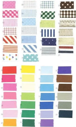 Vista 2 de AllyDrew Cinta adhesiva decorativa Washi (54 hojas, 2 unidades), sólido y tela