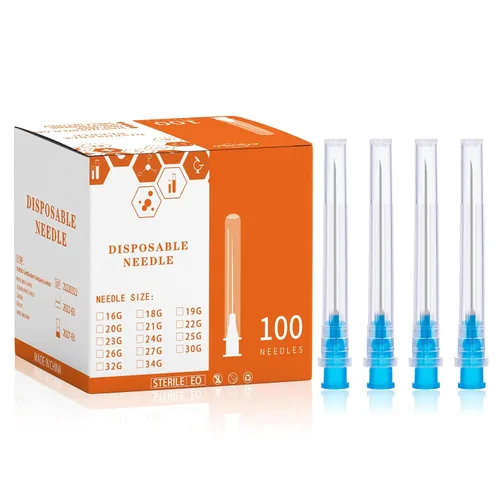 Vista 9 de Agujas desechables estériles de 20Ga 1.5 pulgadas/38 mm, envueltas individualmente, paquete de 100 Envuelto individu