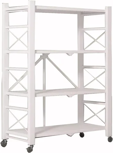 Vista 8 de Estantes plegables sin instalación, estantes para el hogar, estanterías multicapa, balcón, almacenamiento de exhibición, estante de hierro