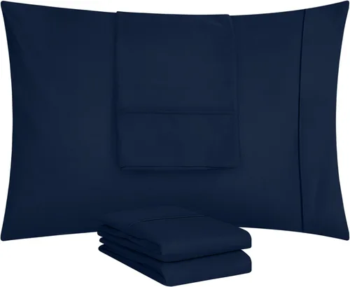 Vista 5 de Utopia Bedding Fundas de almohada estándar, paquete de 4, cierre de sobre, tela de microfibra cepillada suave, fundas de almohada resistentes al
