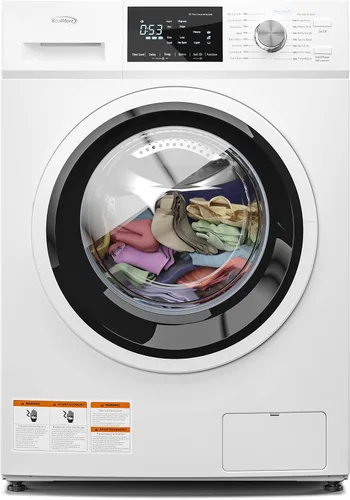 Vista 13 de KoolMore Paquete de lavadora + secadora de gran capacidad: lavadora de carga frontal de 4.5 pies cúbicos [120 V] (FLW-5CWH) + secadora de carga