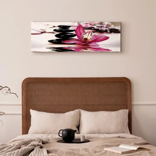 Vista 3 de artgeist Lienzo decorativo para pared, diseño de spa zen, 59 x 20 pulgadas, 1 unidad, decoración del hogar, cuadro estirado enmarcado, pintura