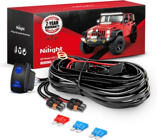 Vista 10 de Nilight Kit de arnés de cableado resistente de 16 AWG, conector de enchufe de enchufe de fusible de hoja de relé de interruptor basculante de 12 V 5