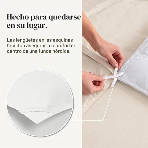 Vista 6 de Modern Threads Edredón reversible alternativo de microfibra de plumón blanco/blanco, King 01 Blanco