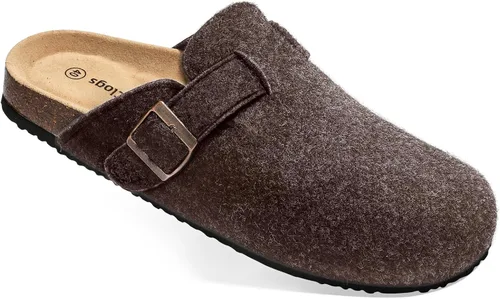 Vista 19 de BULLIANT Zuecos pantuflas sandalias de enfermería zapatos de trabajo para hombres y mujeres, parte superior con forro polar + plantilla de corcho
