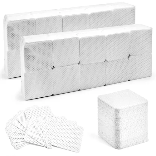 Vista 9 de 540 toallitas de uñas sin pelusas, color blanco, no tejidas, suaves toallitas quitaesmalte para uñas de gel, extensiones de pestañas y suministros