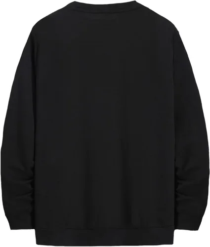 Vista 2 de Romwe Sudadera casual de manga larga con cuello redondo y estampado floral para hombre