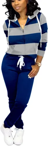 Vista 13 de TOPSRANI - Trajes deportivos de dos piezas para mujer, sudaderas casuales, traje deportivo liso, conjunto de pantalones de sudadera para trotar