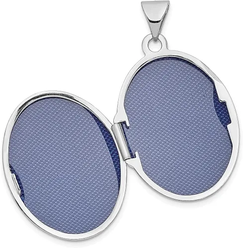 Vista 4 de ICE CARATS Collar con medallón de foto personalizado ovalado de oro blanco de 14 quilates, joyería fina para mujer, regalos para ella