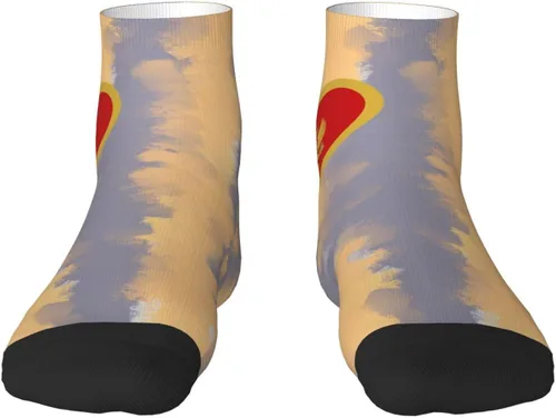 Vista 2 de Love Montenegro Flag Heart Ankle Socks Winter Low Cut Sports Warm Comfort Breathable Casual Socks For Mens And Womens