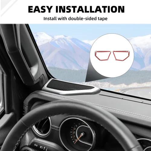 Vista 5 de Juego de 5 fundas cromadas para altavoces y cubierta de altavoz de maletero, 5 piezas, compatible con Jeep Wrangler JL JLU y Gladiator JT 2018-2023