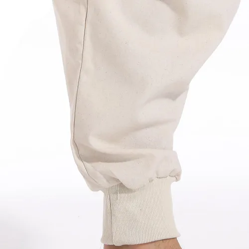 Vista 5 de perdontoo Pantalones harén para hombre, ajuste holgado, cintura elástica, cordón ajustable, pantalones hippie Aladdin beige