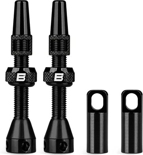 Vista 11 de BWSHLF Vástago de Válvula Sin Cámara Presta 40/44/55/60/65/70/80/100 mm, Kit de Vástago Presta de Aleación Super Ligera con Herramienta