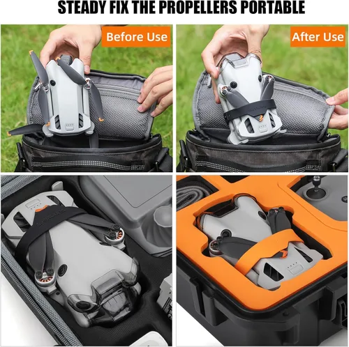 Vista 4 de Mavic Mini4 Pro Soporte de hélice para DJI Mini 4 Pro Cámara Drone Accesorios, Hélices de silicona Protector Protector Estabilizador Cubierta