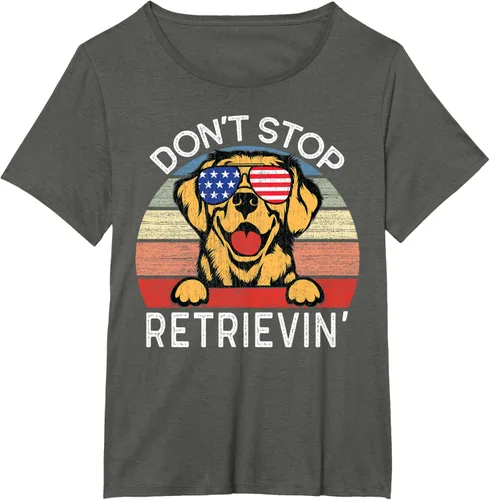 Vista 20 de Don't Stop Retrievin' Golden Retriever Dog Camiseta, Negro