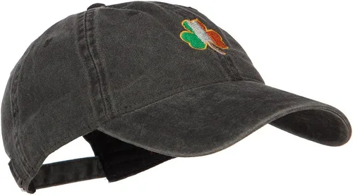 Vista 5 de e4Hats.com Irlanda Shamrock bordado lavado sombrero hebilla
