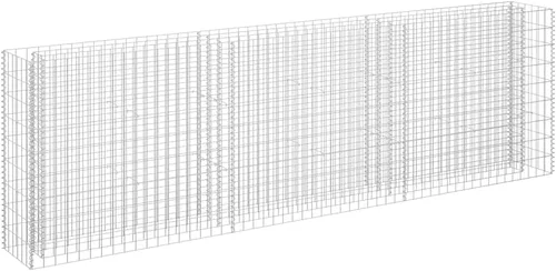 Vista 12 de vidaXL Gabion - Maceta elevada para pared, jardín, césped, patio, jardín, jardín, jardín, jardín, jardín, flores, acero galvanizado, 35.4 x 35.4