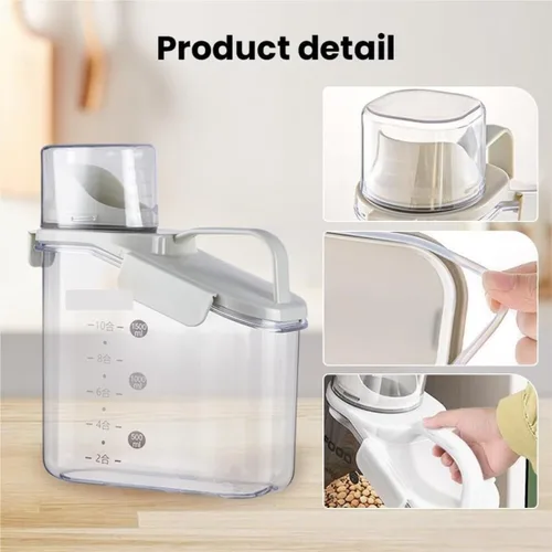 Vista 6 de Dispensador de cereales Dispensador de cereales Dispensador de cereales para alimentos secos, recipiente hermético para almacenamiento de cocina