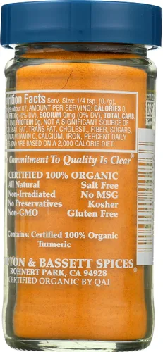 Vista 2 de MORTON & BASSET Cúrcuma orgánica, 2.2 OZ