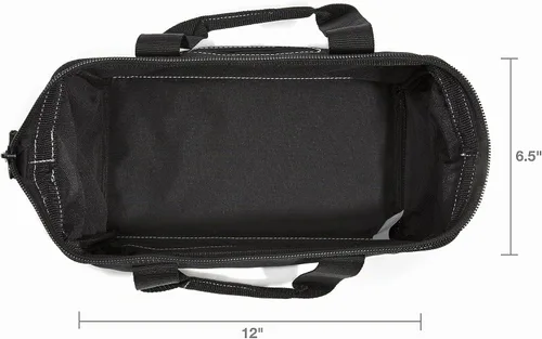 Vista 4 de Dickies Bolsa de trabajo de lona duradera de 12 pulgadas para pintores, carpinteros y constructores, cremallera resistente, asas reforzadas