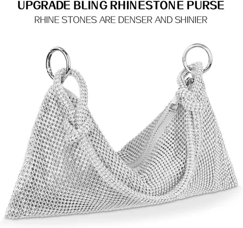 Vista 5 de Evening Bag Clutch Purses for Women, Rhinestones Purse, Sparkling Envelope Evening Bag with Detachable Chain