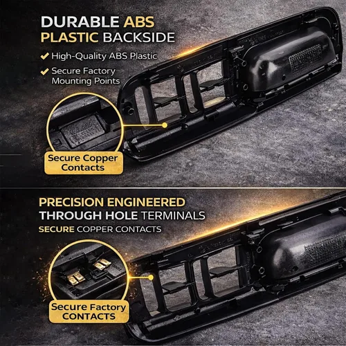 Vista 10 de Bisel del interruptor de ventana del lado del conductor, puerta delantera izquierda compatible con Volkswagen Passat B5 Jetta Golf Bora Mk4 Skoda Oe