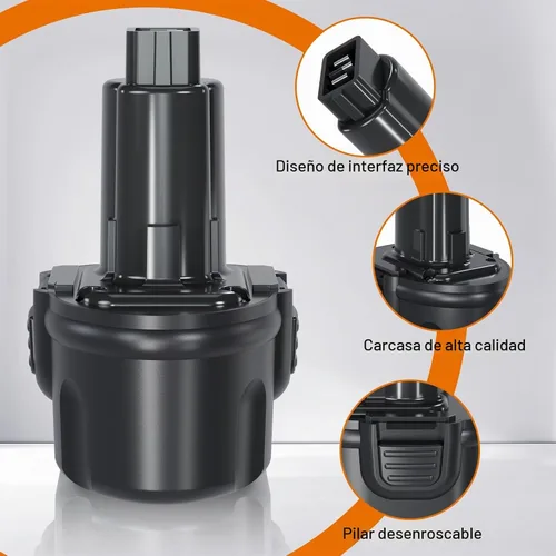 Vista 4 de Shentec Paquete de 2 baterías de 4000 mAh 7.2 V compatibles con Dewalt DW9057 DE9057