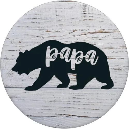 Vista 3 de Papa Bear Wood Art Cute - PopSockets Grip and Stand for Phones and Tablets