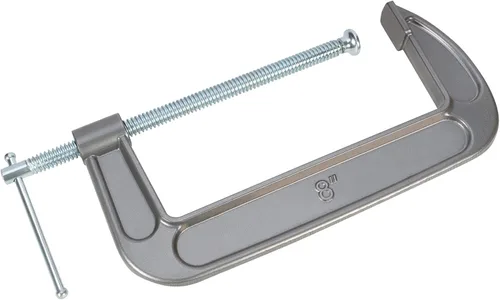 Vista 4 de Performance Tool W221 Abrazadera en C de hierro dúctil resistente con acabado de esmalte y tornillo cromado para una resistencia superior y un