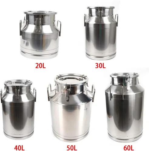 Vista 7 de Lata de leche de acero inoxidable de 5 galones de 20 litros, olla para lácteos con tapa sellada, cubo resistente 304, recipiente de almacenamiento