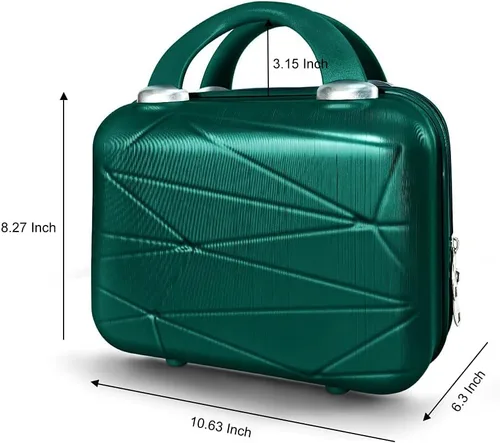 Vista 2 de Estuche de maquillaje de carcasa dura, H003-verde-12 pulgadas