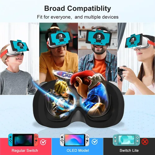 Vista 4 de Upgraded VR Headset for Nintendo Switch & Switch OLED Model, Switch Virtual Reality Glasses with Adjustable HD Lenses and Comfortable Head Strap