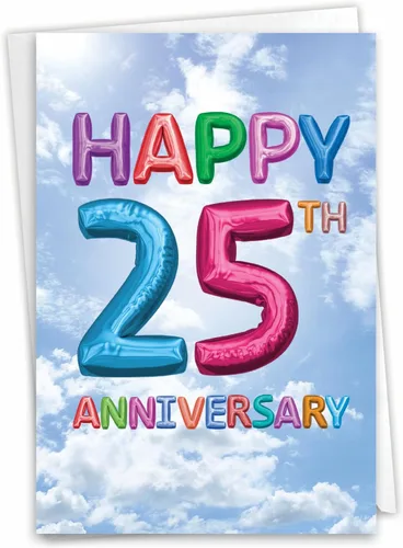 Vista 8 de NobleWorks Tarjeta de felicitación de 25 aniversario (compañero de trabajo) con sobre de 5 x 7 pulgadas para hombres, mujeres (1 tarjeta) 25 años