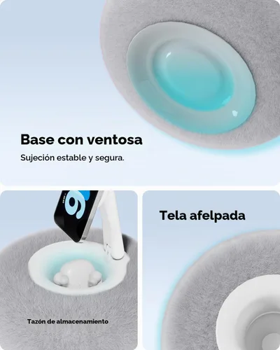Vista 6 de Viozon Soporte de teléfono para cama, soporte de almohada magnético, compatible con teléfono/Kindle de 4-7" con almacenamiento pequeño, base