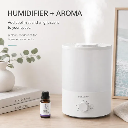 Vista 4 de Humidificadores de niebla fría para bebés, dormitorio, guardería, hogar y oficina Vaporizador ultrasónico súper silencioso, recarga superior