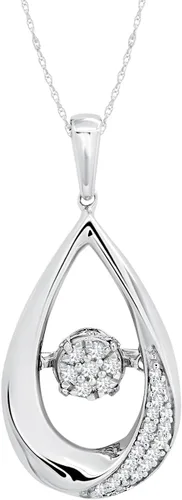 Vista 7 de MAX + STONE Collar con colgante de diamantes bailarines para mujer Colgante de plata de ley con cadena de 18 pulgadas Joyería con diamantes