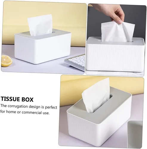 Vista 3 de Contenedor de almacenamiento de servilletas de papel corrugado para oficina en casa, 1 ud