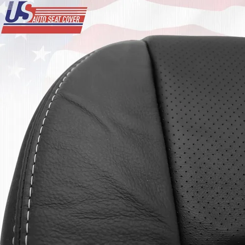 Vista 4 de 2009 2010 2011 2012 para Dodge Ram Laramie conductor parte inferior perforada cubierta de cuero negro