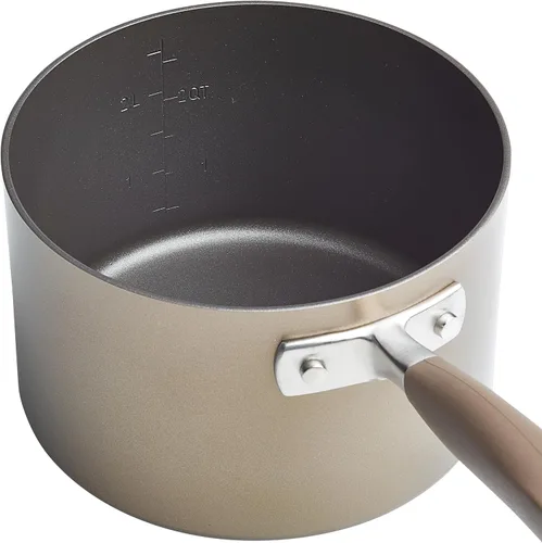 Vista 11 de Anolon Advanced Home - Juego de ollas y sartenes antiadherentes anodizados duros, 9 piezas, color bronce Fácil liberación de alimentos