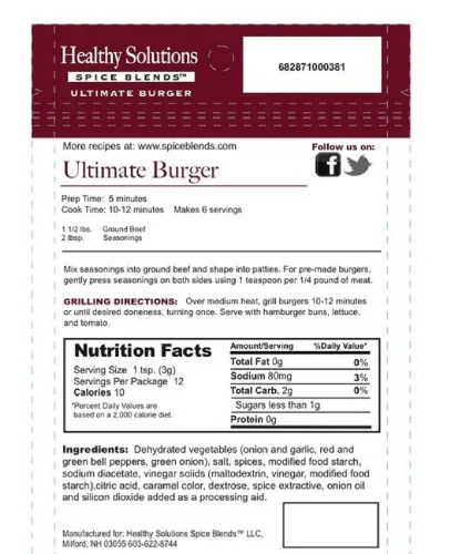 Vista 2 de Healthy Solutions Spice Blends Ultimate Burger