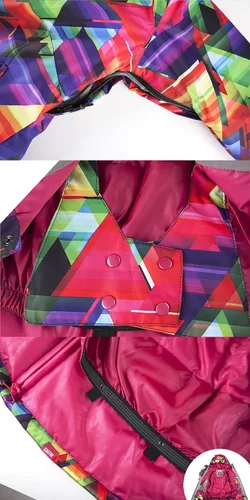 Vista 5 de Conjunto de chaqueta y pantalón de esquí para mujer, impermeable, resistente al viento, para snowboard, para deportes al aire libre