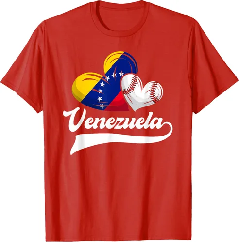 Vista 102 de Camiseta de béisbol venezolana con diseño de corazón y bandera de Venezuela, Negro