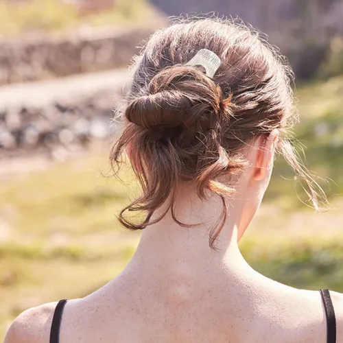Vista 5 de 6 unidades de 2 tamaños de horquillas en forma de U, horquillas francesas de concha de tortuga de metal en forma de U para cabello fino y grueso