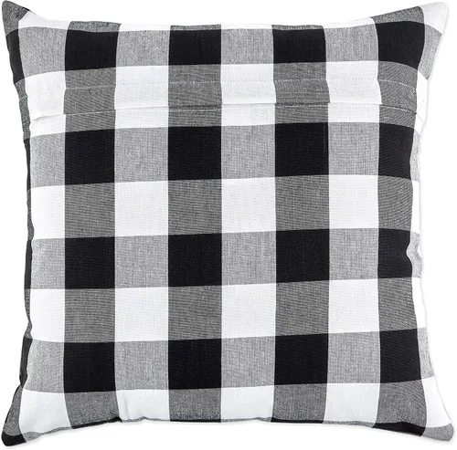 Vista 2 de DII Juego de fundas de almohada 100% algodón, color negro, 20 x 20 pulgadas, 2 piezas