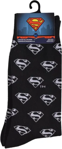 Vista 4 de Superman Classic Logo Crew Calcetines, Negro (43SP021MCCZA-BLK), Negro